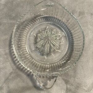 Vintage Clear Glass Citrus Juicer Reamer Starburst Pattern Handle‎ Spout 7.5"